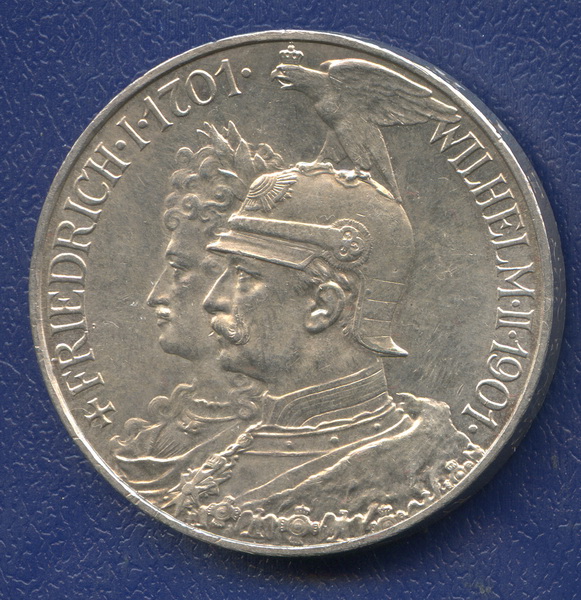 1901. 5 Марок 1901. Монета с Вильгельмом 2. Германия 2 марки 200 лет династии Вильгельма и Фридриха. Монета 5 марок 1901 Германия.
