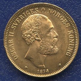 Монета Швеция 20 крон 1874 Золото Швеция - изображение 49