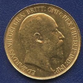 Монета Великобритания 5 фунтов 1902 Золото Англия - изображение 46