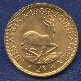 Монета ЮАР 2 ранда 1966 Золото ЮАР - изображение 49