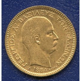 Монета Греция 20 драхм 1884 Золото Греция - изображение 49