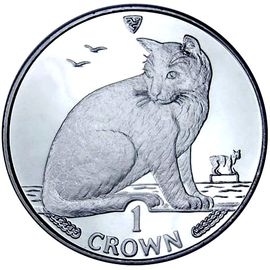 Монета Европа 1 крона 1990 Серебро о-в Мэн - изображение 46