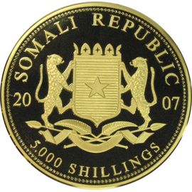 Монета Монеты иностранных государств 5000 шиллингов 2007 Золото Сомали - изображение 46