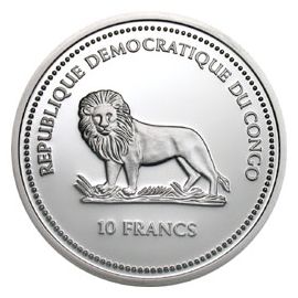Монета Африка 10 франков 2004 Серебро Конго - изображение 57
