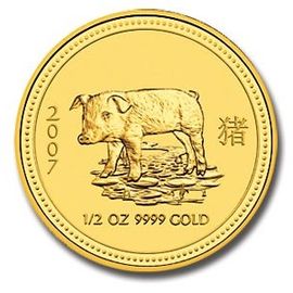 Монета Год Кабана 50 долларов 2007 Золото Австралия - изображение 55