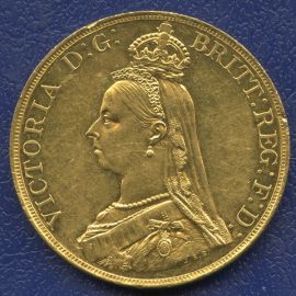 Монета Великобритания 5 фунтов 1887 Золото Англия - изображение 46