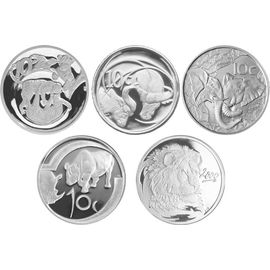 Монета Наборы монет иностранных государств 10 с Серебро ЮАР - изображение 46