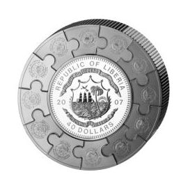 Монета Африка 100 $ 2007 Серебро Либерия - изображение 57