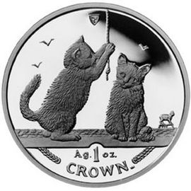 Монета Европа 1 крона 2001 Серебро о-в Мэн - изображение 61