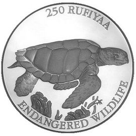 Монета Азия 250 руфий 1994 Серебро Мальдивы - изображение 46