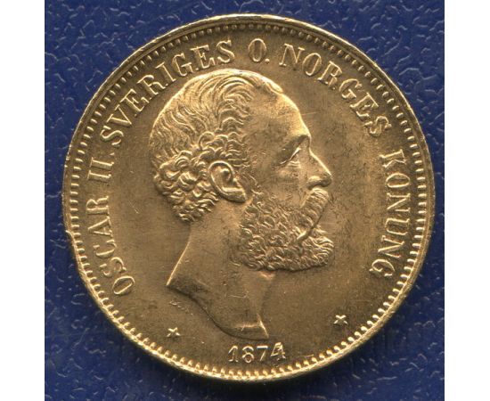 Монета Швеция 20 крон 1874 Золото Швеция - изображение 49 Монета Швеция 20 крон 1874 Золото Швеция - изображение 49