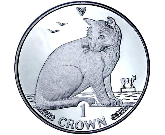 Монета Европа 1 крона 1990 Серебро о-в Мэн - изображение 46