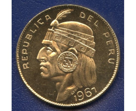 Монета Америка 50 солей 1967 Золото Перу - изображение 43