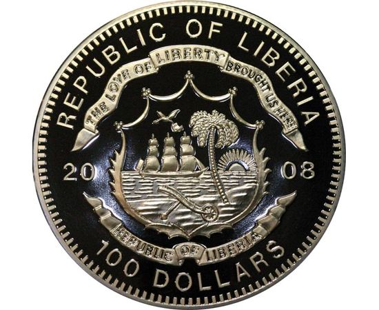 Монета Африка 100 $ 2008 Серебро Либерия - изображение 58 Монета Африка 100 $ 2008 Серебро Либерия - изображение 58