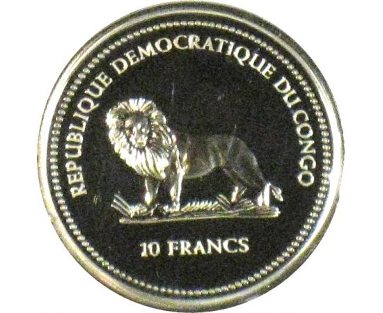 Монета Африка 10 франков 2004 Серебро Конго - изображение 44