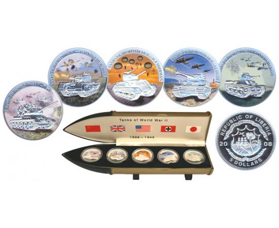 Монета Наборы монет иностранных государств 5 $ 2008 Серебро Либерия - изображение 66