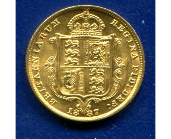 Монета Великобритания 1/2 соверена 1887 Золото Англия - изображение 47 Монета Великобритания 1/2 соверена 1887 Золото Англия - изображение 47