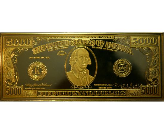 Монета Банкноты 5000$ 2007 Серебро США - изображение 37