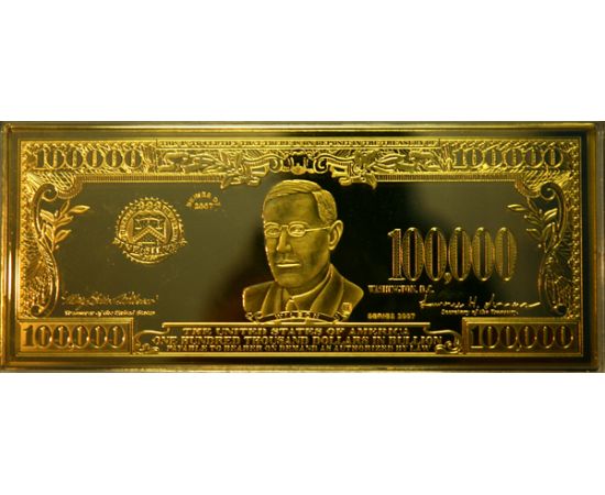 Монета Банкноты 100 000$ 2007 Серебро США - изображение 25