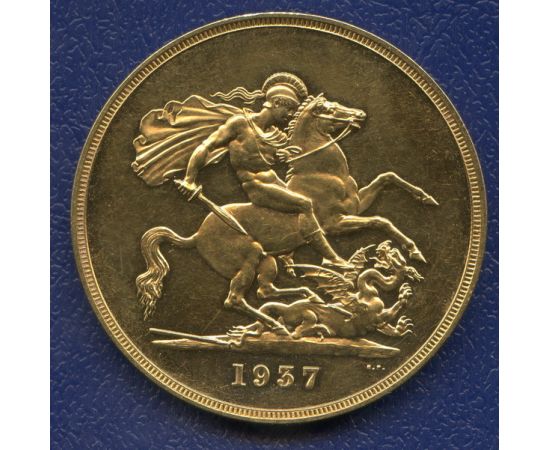 Монета Великобритания 5 фунтов 1937 Золото Англия - изображение 47