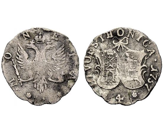 Монета Елизавета Петровна (1741-1762) 4 копейки 1757 Серебро Россия - изображение 25