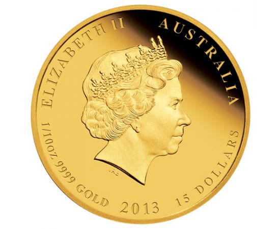 Монета Год Змеи 15 долларов 2013 Золото Австралия - изображение 92