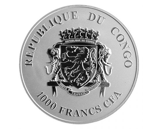 Монета Африка 1000 франков 2013 Серебро Конго - изображение 72