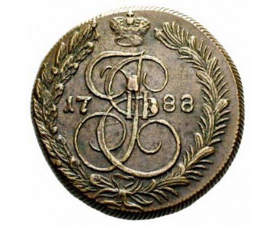 Монета Екатерина II (1762-1796) 5 копеек 1788 Медь Россия - изображение 38