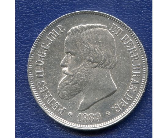 Монета Бразилия 2000 рейс 1889 Серебро Бразилия - изображение 43