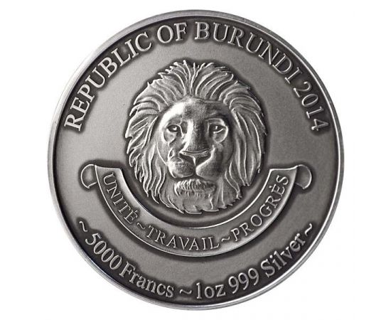 Монета Африка 5000 франков 2014 Серебро Бурунди - изображение 44