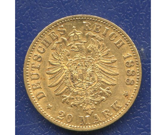 Монета Германия 20 марок 1888 Золото Пруссия - изображение 50 Монета Германия 20 марок 1888 Золото Пруссия - изображение 50