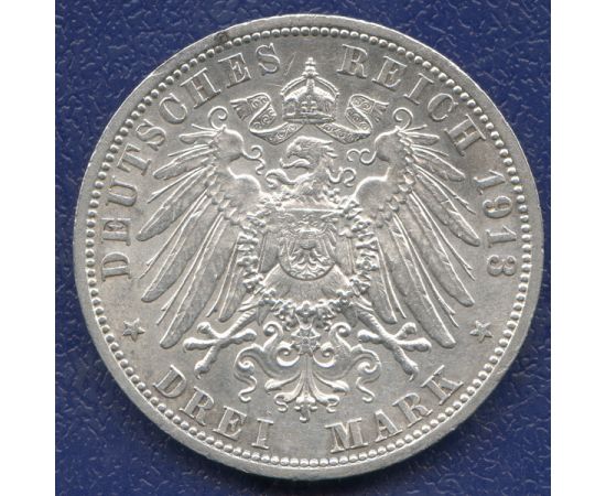 Монета Германия 3 марки 1913 Серебро Пруссия - изображение 50