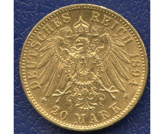Монета Германия 20 марок 1894 Золото Германия - изображение 50