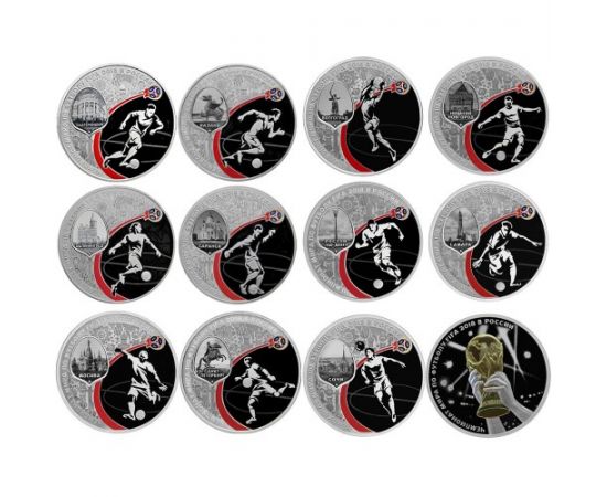 Монета Наборы монет России 12 х 3 рубля 2018 Серебро Россия - изображение 49