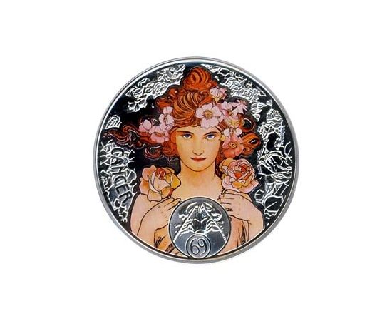 Монета Рак Альфонсо Муха 1 доллар 2011 Серебро Ниуэ - изображение 46