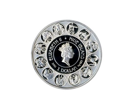 Монета Рак Альфонсо Муха 1 доллар 2011 Серебро Ниуэ - изображение 47