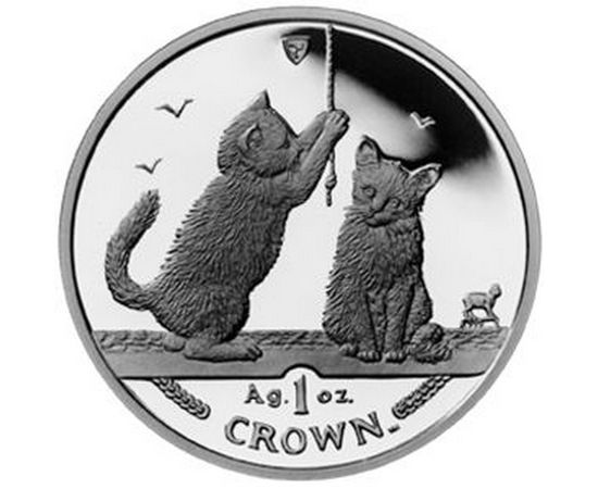 Монета Европа 1 крона 2001 Серебро о-в Мэн - изображение 61